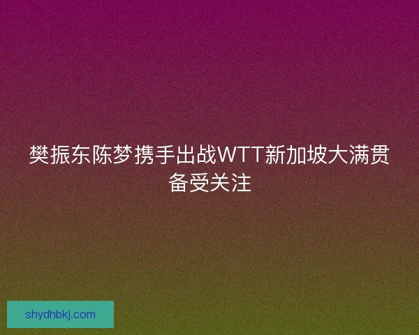樊振东陈梦携手出战WTT新加坡大满贯备受关注