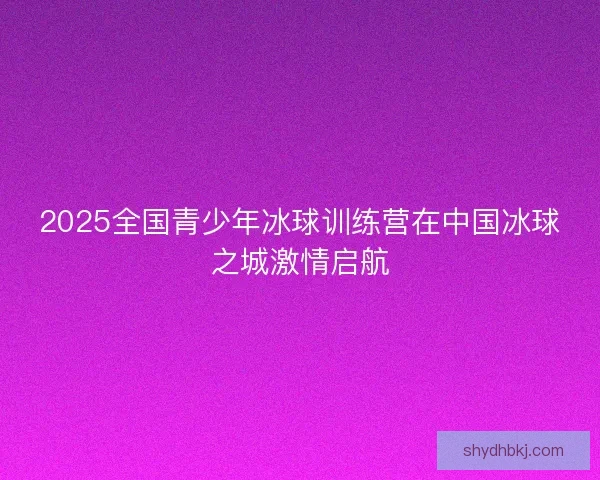 2025全国青少年冰球训练营在中国冰球之城激情启航